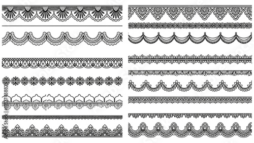 Collection of ornate decorative borders and frames in various designs and patterns