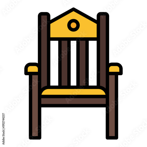 Chair Filled Line Icon Vector for Anti Corruption and Management, Corporate Fraud Investigation, Governance and Legal Compliance Symbol