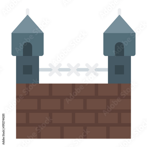 Prison Flat Icon Vector for Anti Corruption and Management, Corporate Fraud Investigation, Governance and Legal Compliance Symbol