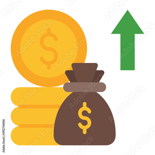 Economics Flat Icon Vector for Anti Corruption and Management, Corporate Fraud Investigation, Governance and Legal Compliance Symbol