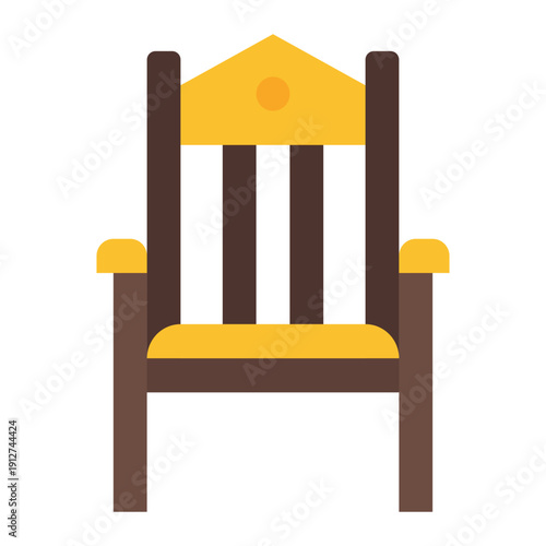 Chair Flat Icon Vector for Anti Corruption and Management, Corporate Fraud Investigation, Governance and Legal Compliance Symbol