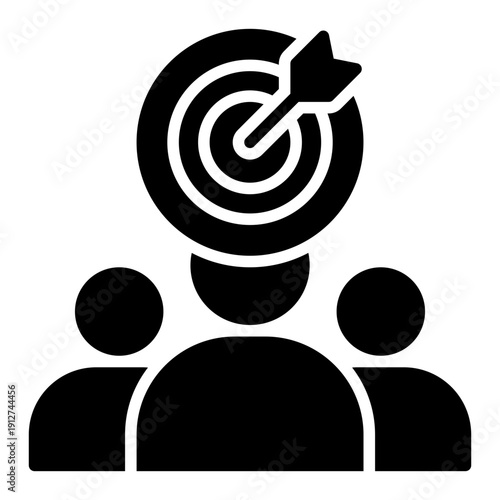 Target Glyph Icon Vector for Anti Corruption and Management, Corporate Fraud Investigation, Governance and Legal Compliance Symbol