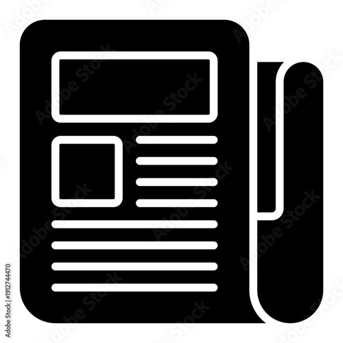 News Glyph Icon Vector for Anti Corruption and Management, Corporate Fraud Investigation, Governance and Legal Compliance Symbol