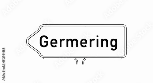 A German directional sign pointing towards "Germering