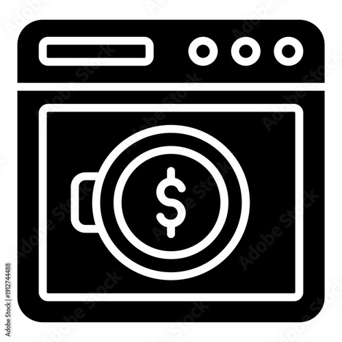 Money Laundry Glyph Icon Vector for Anti Corruption and Management, Corporate Fraud Investigation, Governance and Legal Compliance Symbol