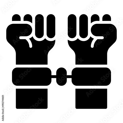 Arrest Glyph Icon Vector for Anti Corruption and Management, Corporate Fraud Investigation, Governance and Legal Compliance Symbol