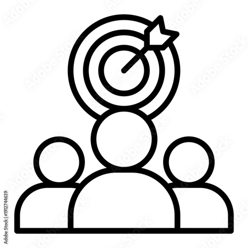 Target Outline Icon Vector for Anti Corruption and Management, Corporate Fraud Investigation, Governance and Legal Compliance Line Symbol