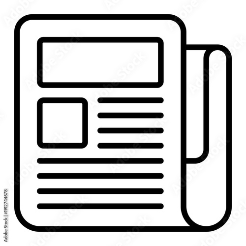 News Outline Icon Vector for Anti Corruption and Management, Corporate Fraud Investigation, Governance and Legal Compliance Line Symbol