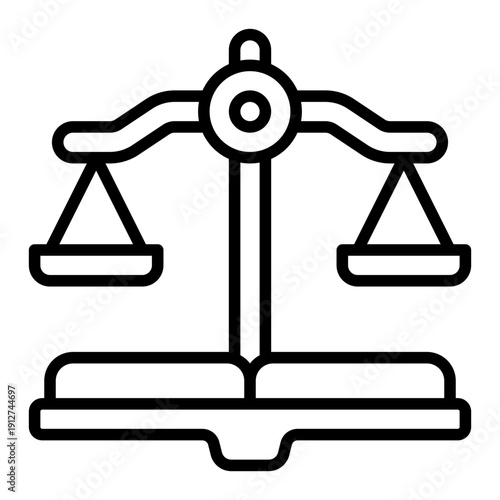 Law Outline Icon Vector for Anti Corruption and Management, Corporate Fraud Investigation, Governance and Legal Compliance Line Symbol