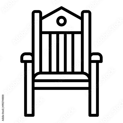Chair Outline Icon Vector for Anti Corruption and Management, Corporate Fraud Investigation, Governance and Legal Compliance Line Symbol