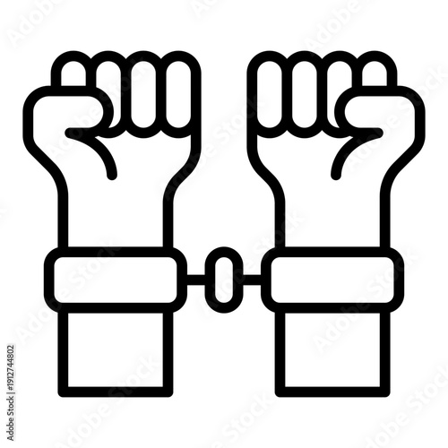 Arrest Outline Icon Vector for Anti Corruption and Management, Corporate Fraud Investigation, Governance and Legal Compliance Line Symbol