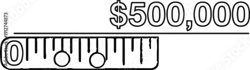 A measuring tape is shown below the text "$500,000
