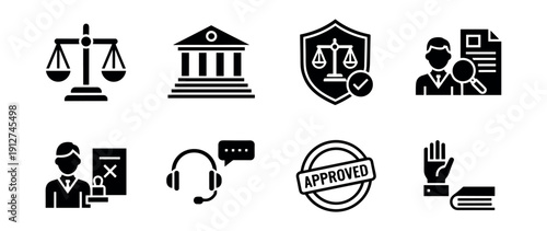 Law and Legal Services Icons Set