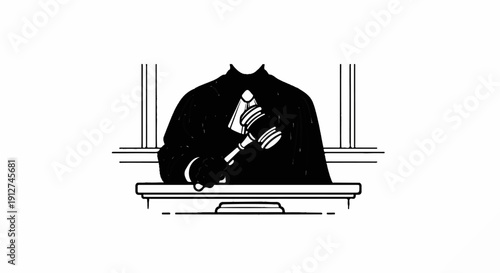 A judge in robes holds a gavel, ready to make a ruling