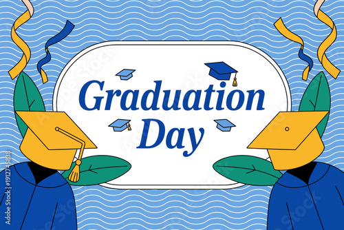 Graduation day celebration with graduates wearing caps and gowns  academic achievement