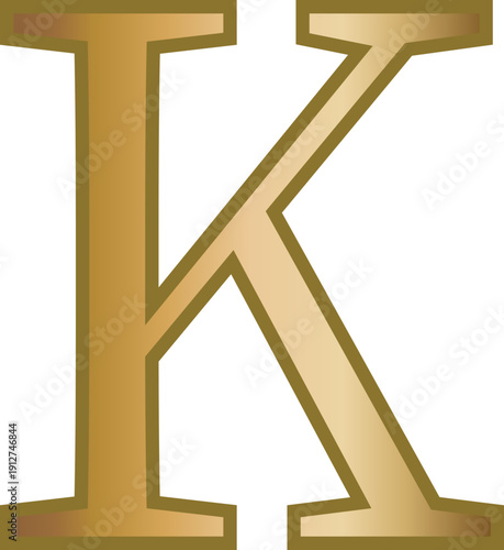 k golden letter uppercase alphabet