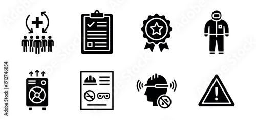 Safety, Documentation, and Procedures Icons Set