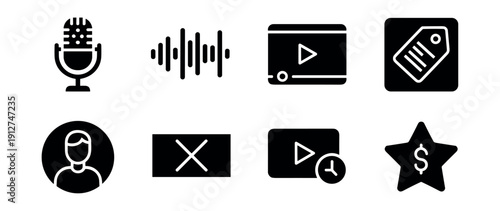 Media and Digital Interface Icons Set