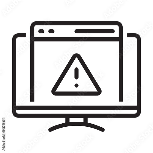Black line icon for critical error