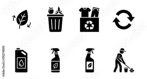 Sustainability and Eco-friendly Practices Icon Set