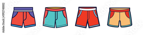 Collection of Boxer Shorts in Flat Design Vector Illustration