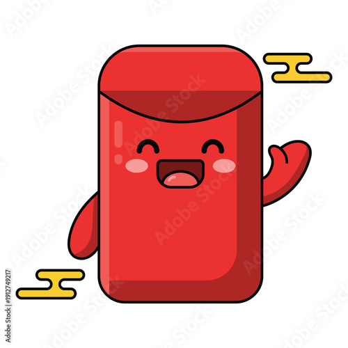 red envelope mascot illustration, a cheerful lunar new year element graphic