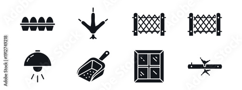 Objects and concepts black silhouette icons set