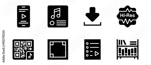 Media and Music Flat Icon Set