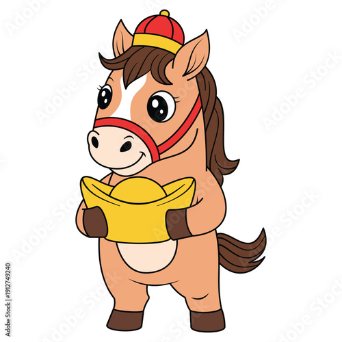  horse a delightful lunar new year element, symbolizes prosperity and good fortune