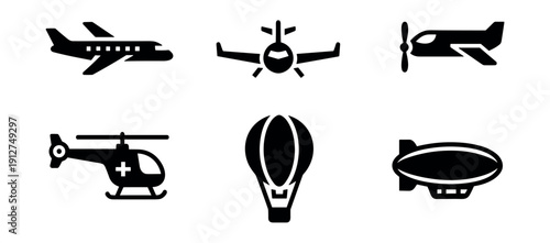 Aircraft icons set