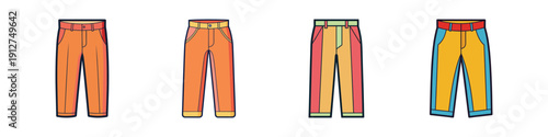 Colorful Shorts Set for Summer Fashion vector illustration