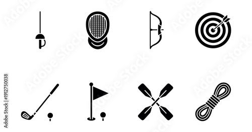 Sports and Activities Minimalist Icons Set