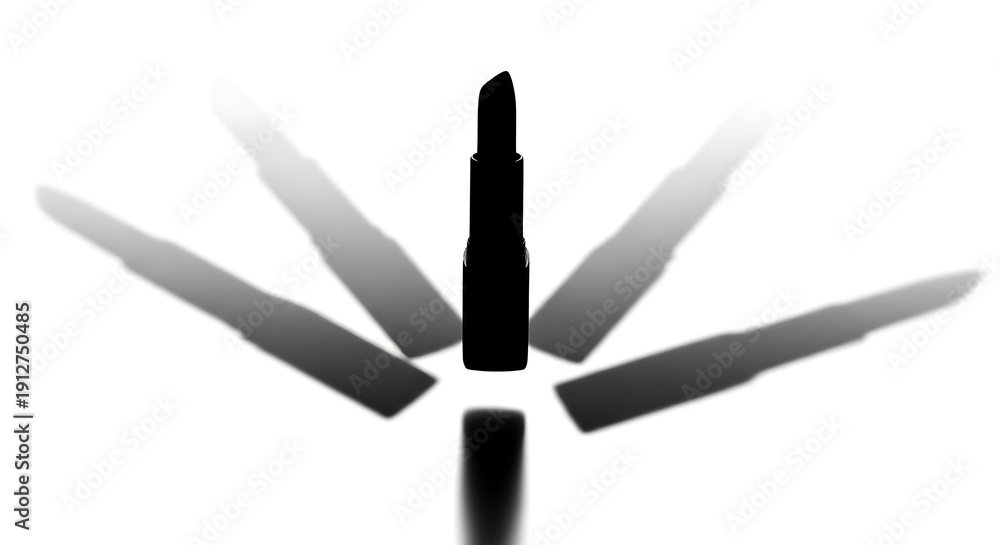 Obraz premium Lipstick with four shadows on transparent background