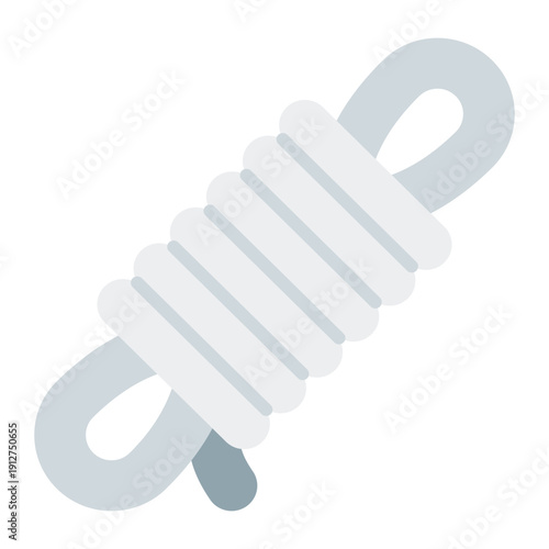 Rope Flat Icon Vector for Hiking and Outdoor Activity, Camping Adventure Gear and Trekking Equipment Symbol