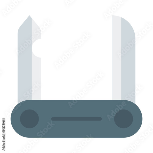 Pocket Knife Flat Icon Vector for Hiking and Outdoor Activity, Camping Adventure Gear and Trekking Equipment Symbol