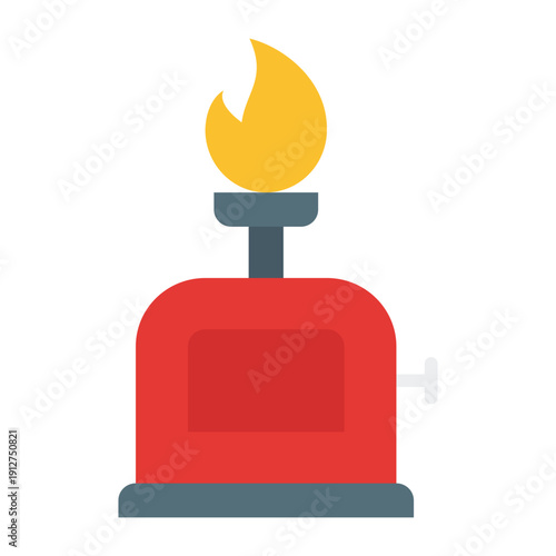 Camping Gas Flat Icon Vector for Hiking and Outdoor Activity, Camping Adventure Gear and Trekking Equipment Symbol