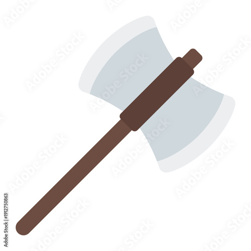Axe Flat Icon Vector for Hiking and Outdoor Activity, Camping Adventure Gear and Trekking Equipment Symbol