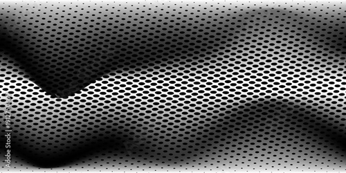 Dotted halftone waves. Abstract liquid shapes, wave effect dotted gradient texture waves isolated vector symbols set. Halftone graphic dots waves. Wave dotted halftone, creative shape abstract