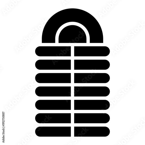 Sleeping Bag Glyph Icon Vector for Hiking and Outdoor Activity, Camping Adventure Gear and Trekking Equipment Symbol