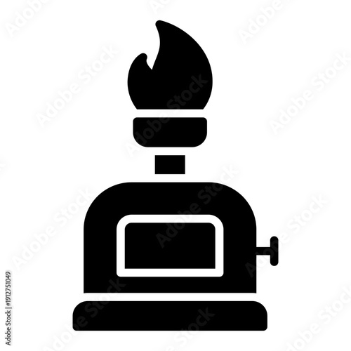 Camping Gas Glyph Icon Vector for Hiking and Outdoor Activity, Camping Adventure Gear and Trekking Equipment Symbol