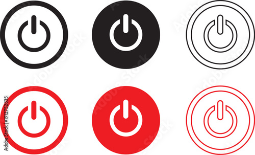 Shutdown Icon, Power Button Symbol, Power Off Icon Vector Design