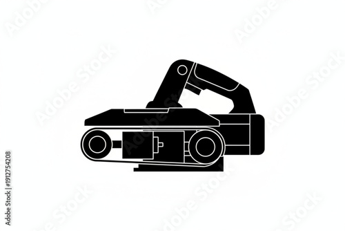Belt Sander Illustration: A detailed, monochromatic illustration of a belt sander.