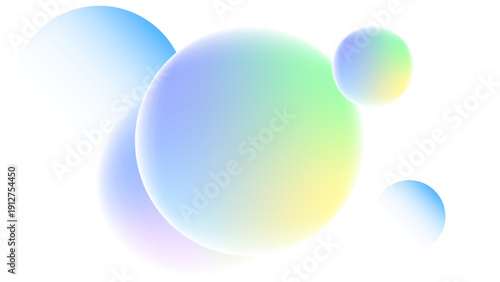 Dreamy Abstract Background with Floating Soft Pastel Spheres and Blurred Gradient Orbs