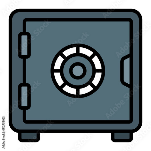 Safe Box Filled Line Icon Vector for Hotel Service and Hospitality, Accommodation Facilities and Guest Amenities Symbol