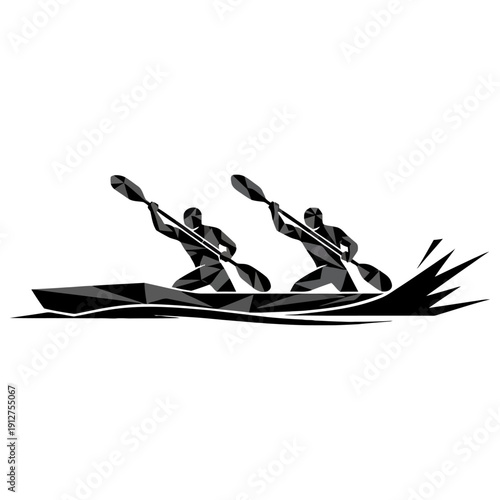  canoeing essentials logo style silhouette illustrator with white background