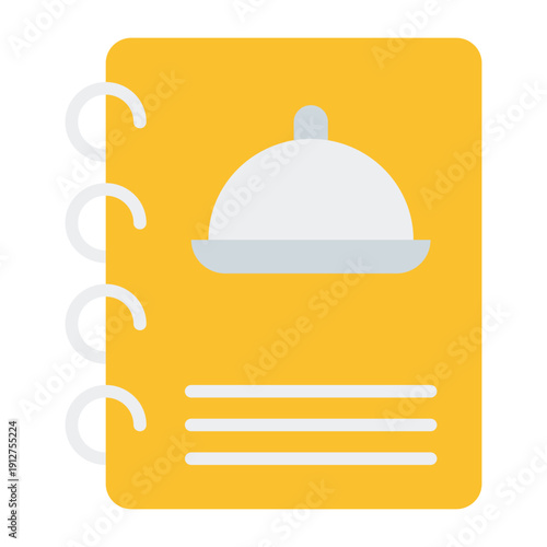 Menu Flat Icon Vector for Hotel Service and Hospitality, Accommodation Facilities and Guest Amenities Symbol
