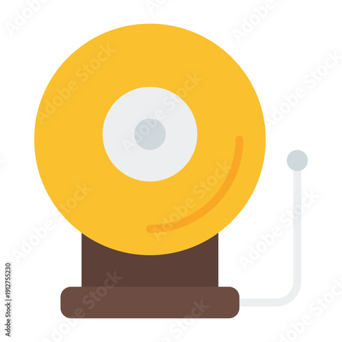 Fire Alarm Flat Icon Vector for Hotel Service and Hospitality, Accommodation Facilities and Guest Amenities Symbol