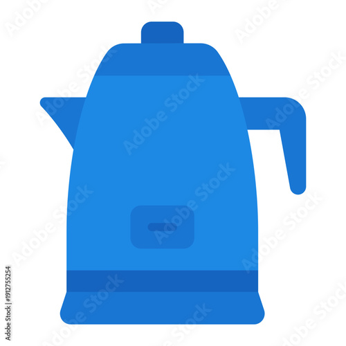Electric Kettle Flat Icon Vector for Hotel Service and Hospitality, Accommodation Facilities and Guest Amenities Symbol