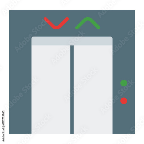 Elevator 2 Flat Icon Vector for Hotel Service and Hospitality, Accommodation Facilities and Guest Amenities Symbol