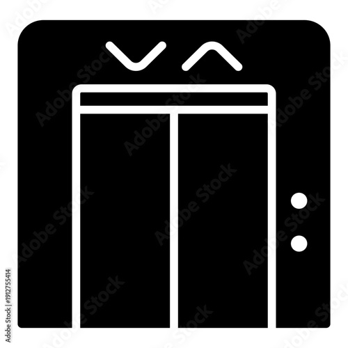 Elevator 2 Glyph Icon Vector for Hotel Service and Hospitality, Accommodation Facilities and Guest Amenities Symbol